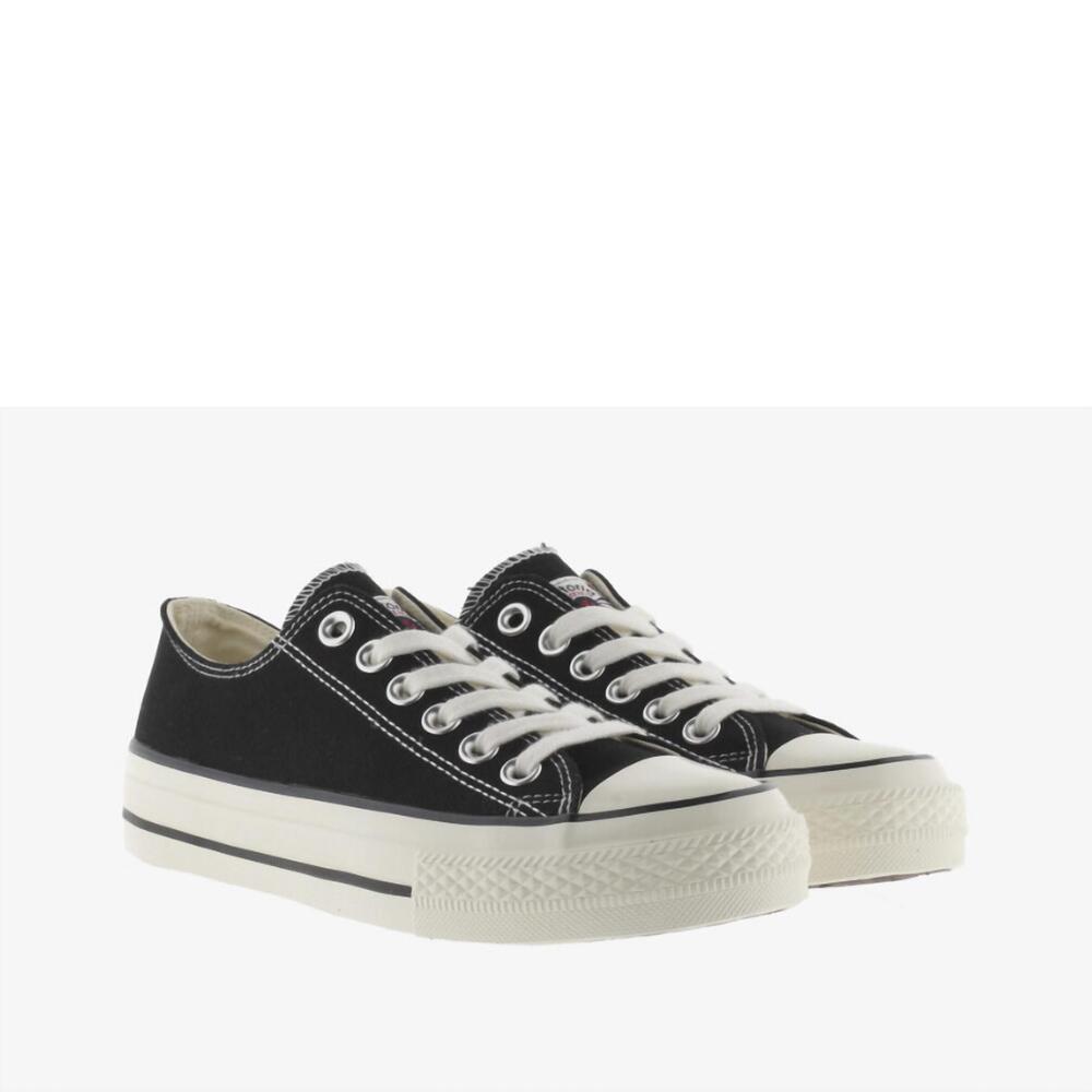 NEW VICTORIA women's tribu brillo canvas sneakers in negro